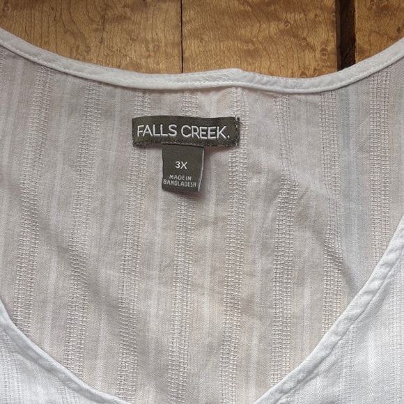 White Lace Trim Women's Top falls creek size 3X - Picture 2 of 5